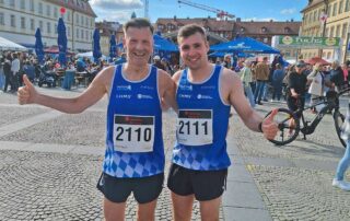 Michael Mettin und Max Franke auf dem Maximiliansplatz in Bamberg