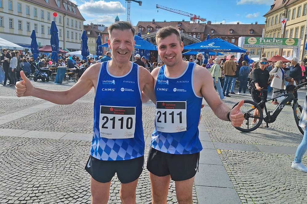 Michael Mettin und Max Franke auf dem Maximiliansplatz in Bamberg