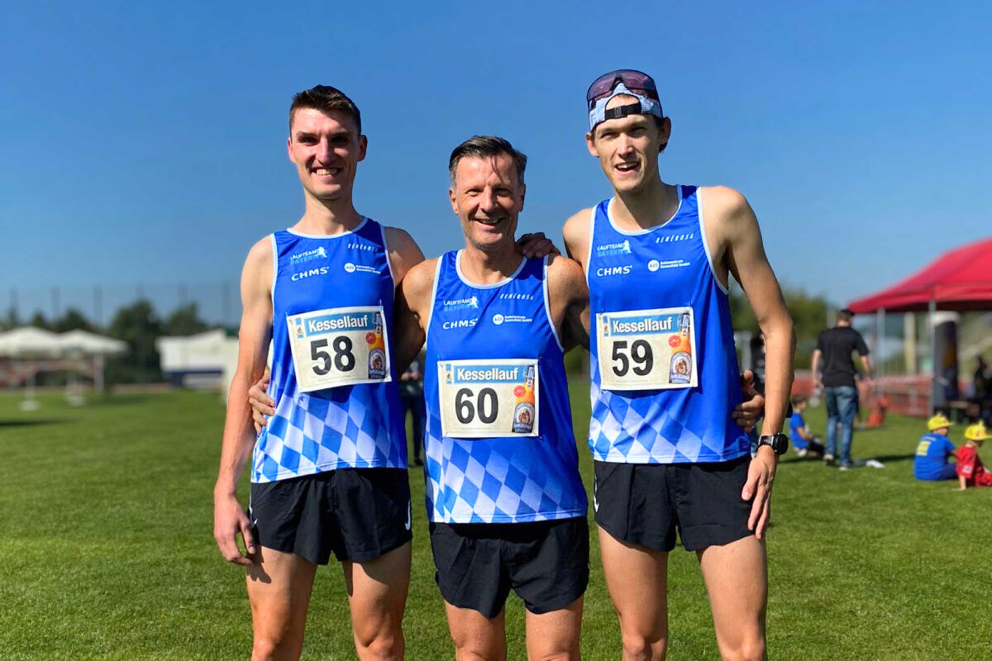 Leon Schübel, Michael Mettin und Jan Kundörfer beim Kapuziner Kessellauf 2024.